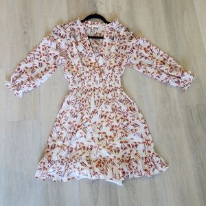 Maje Long Sleeve Flower Print Dress